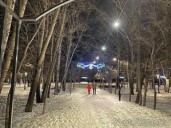 Освещение парка Победы в Ачинске