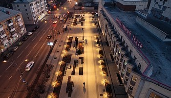 Освещение театральной площади в Красноярске