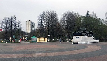 Освещение танка Т-34 в Химках