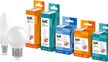 Новинки IEK® - светодиодные лампы «свеча» и «шар» мощностью 9 Вт