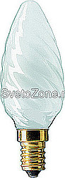Deco Candle Twisted BW-shape frosted